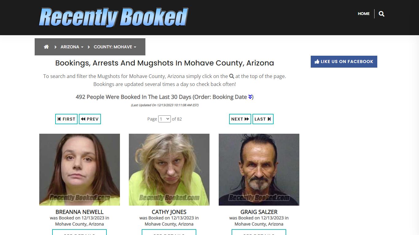 Recent bookings, Arrests, Mugshots in Mohave County, Arizona